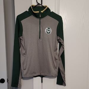Men's Zip Up Sweater in Green and Gray
